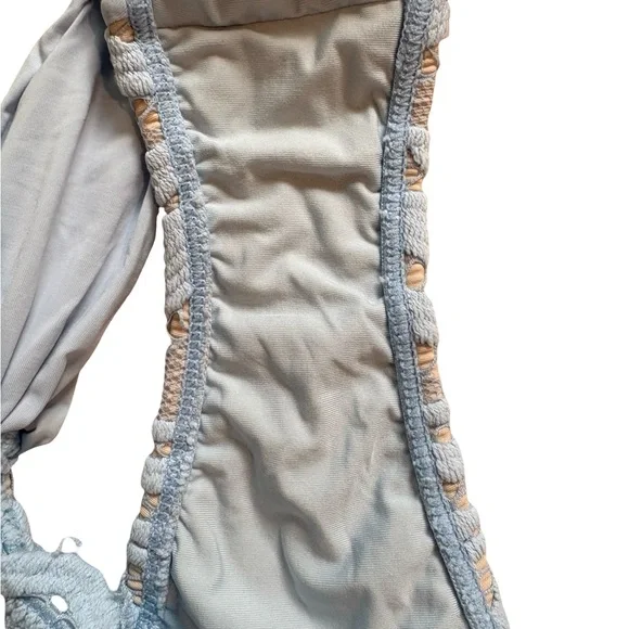 Pilyq Pebble Blue Lace Fanned Full Bikini Bottom - Picture 10 of 11